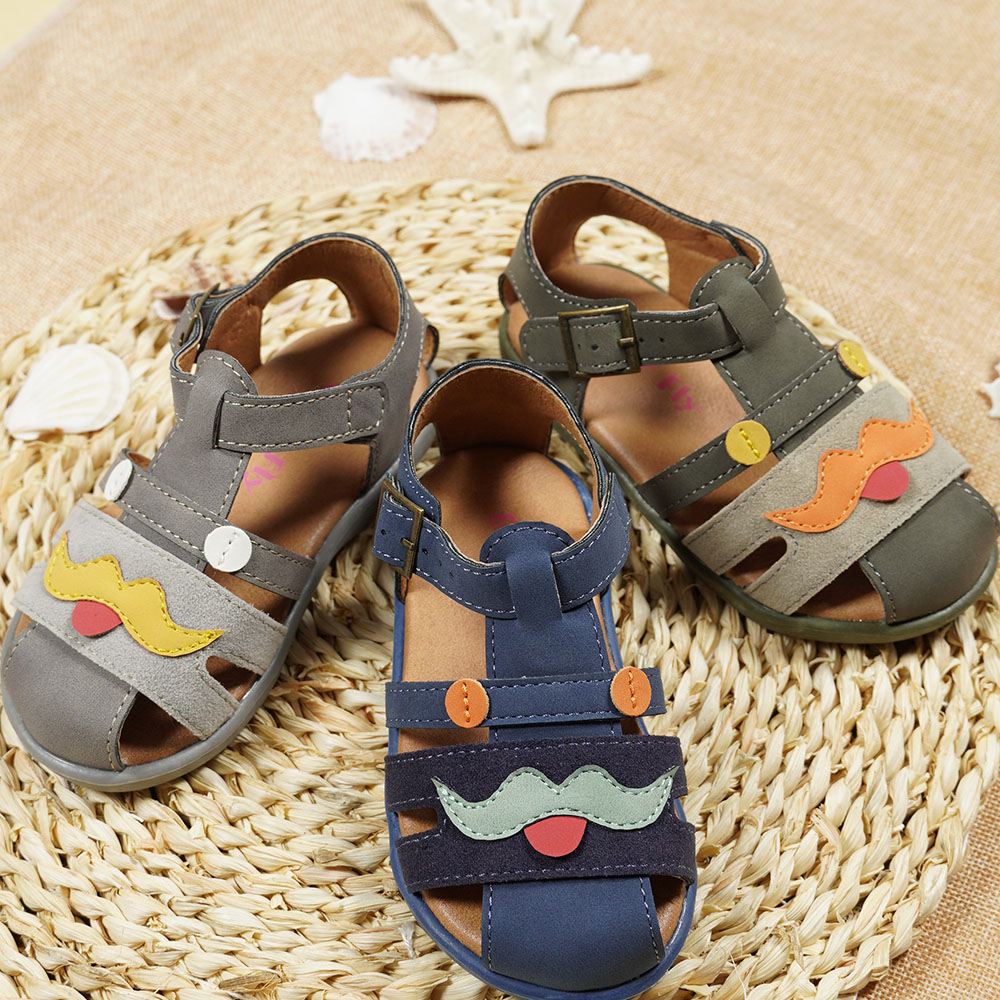 Yidaxing-Latest-Style-Funny-Beard-Print-Children-Sandals-Toddler-Boys-Closed-Toe-Shoes-YDX0360E-2