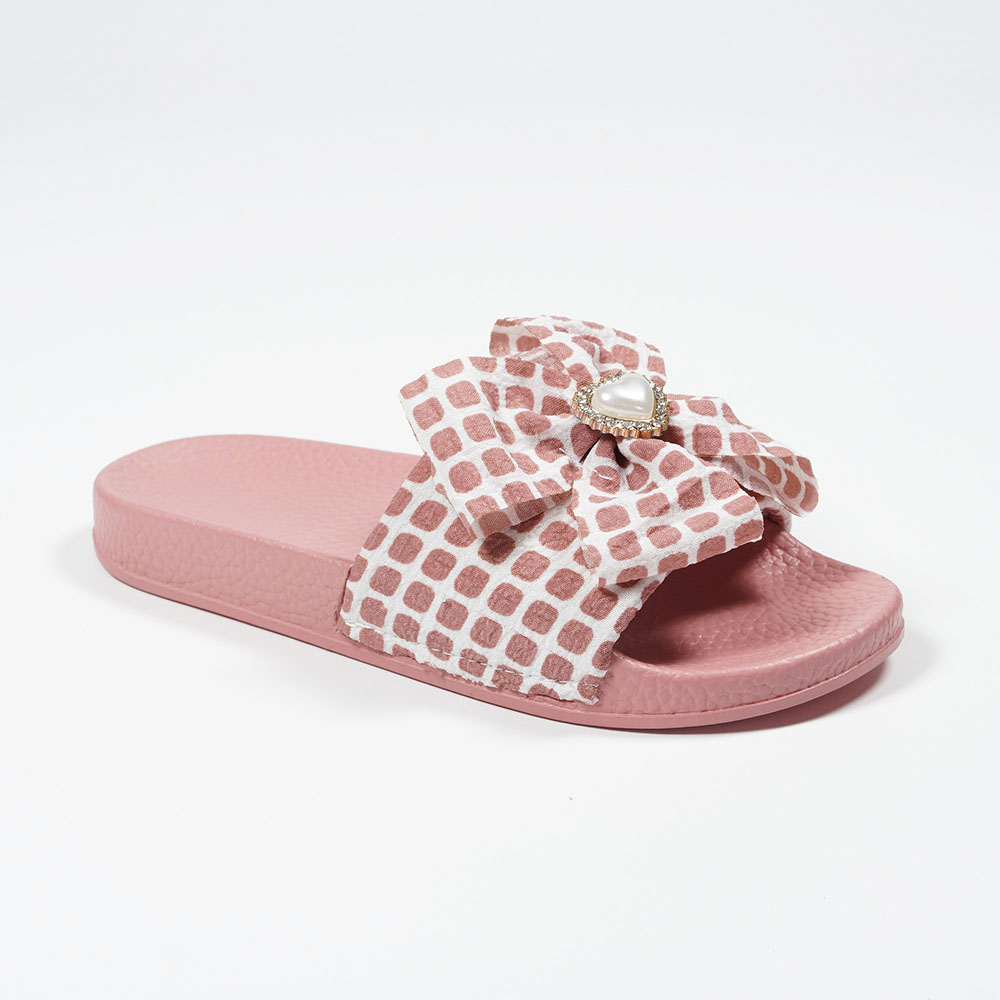 New-Arrival-Girls-Lovely-Textile-Slipper-with-Bow-Tie-EVA-Outsole-Stylish-Slippers-NMD8010A-1-pink