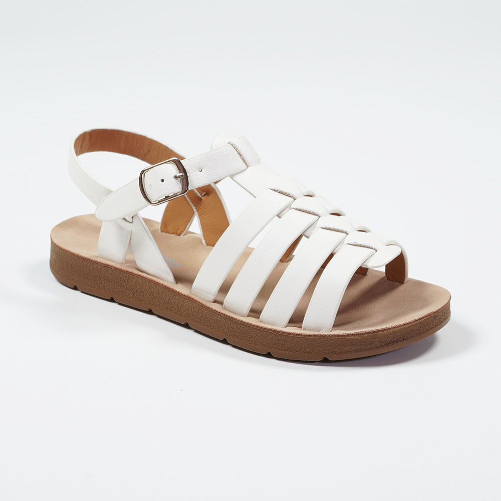 Boys-and-Girls-Minimalist-Hook-and-loop-Fastener-Gladiator-Sandals-Nikoofly-Wholesale-Footwear-WS3905D-5-white