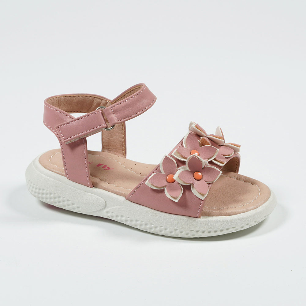 Baby-Girl's-Little-Sandals-With-Flowers-Outdoor-Casual-Wholesale-Sandals-YDX516A-1-dark-pink