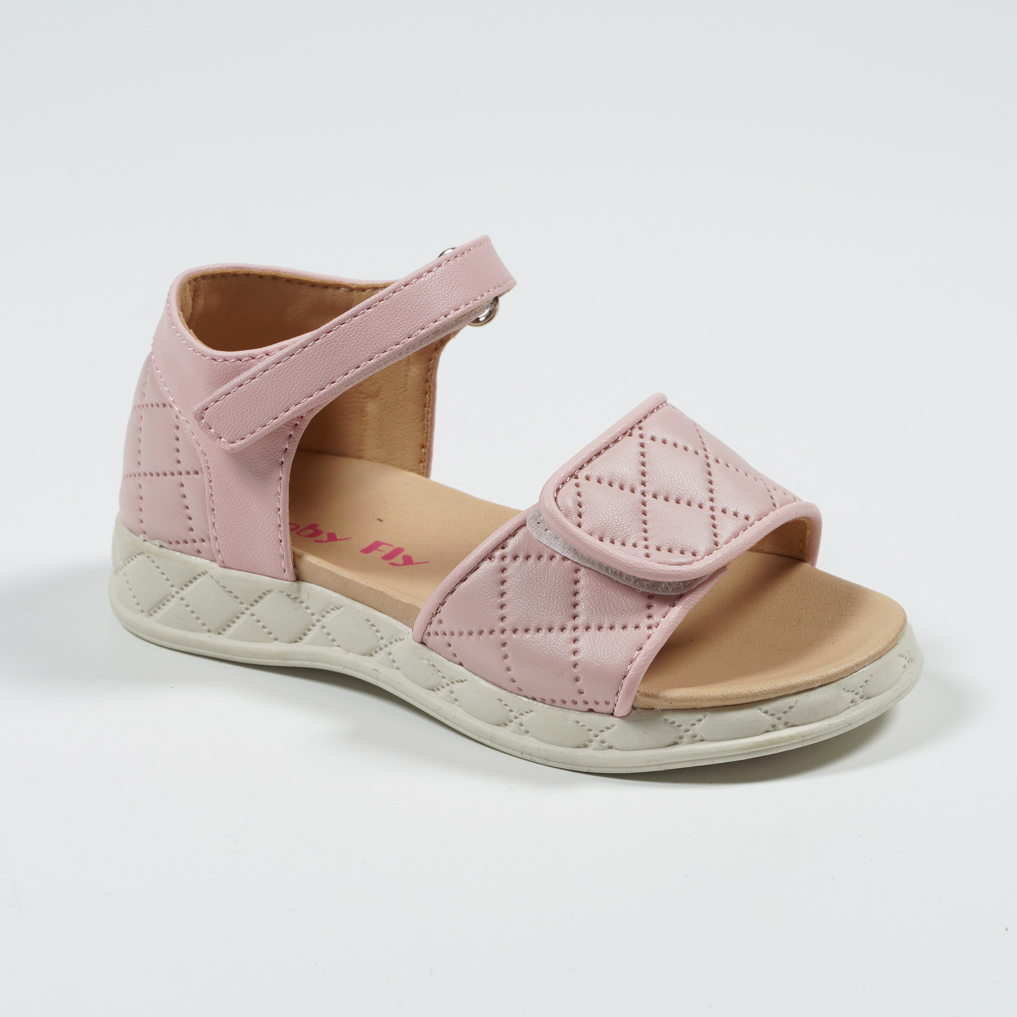 Nikoofly-2023-New-Arrivals-Plaid-Smbossed-Kids-Sandals-YDX9237-1-pink
